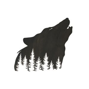 Black Wolf Laser Cut Metal Wall Art Hanging Forest Room Decor Lodge Decoration